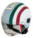 Casco con Scritta Lambretta intagliata tricolore laterale e visiera retta